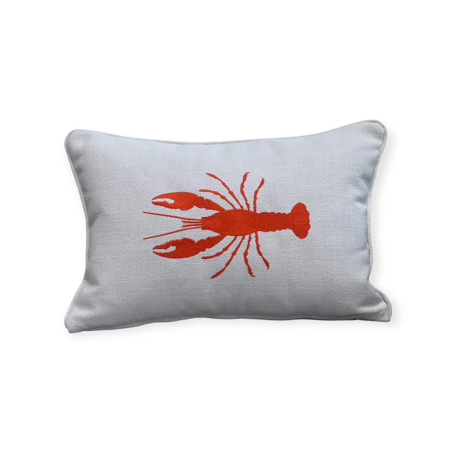 RIVIERA - Lobster Turuncu Renk Nakışlı Dekoratif Yastık Kılıfı | İstakoz Bel Kırlenti