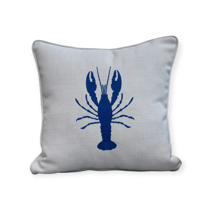 RIVIERA - Lobster Lacivert Renk Nakışlı Dekoratif Yastık Kılıfı | İstakoz Kırlenti