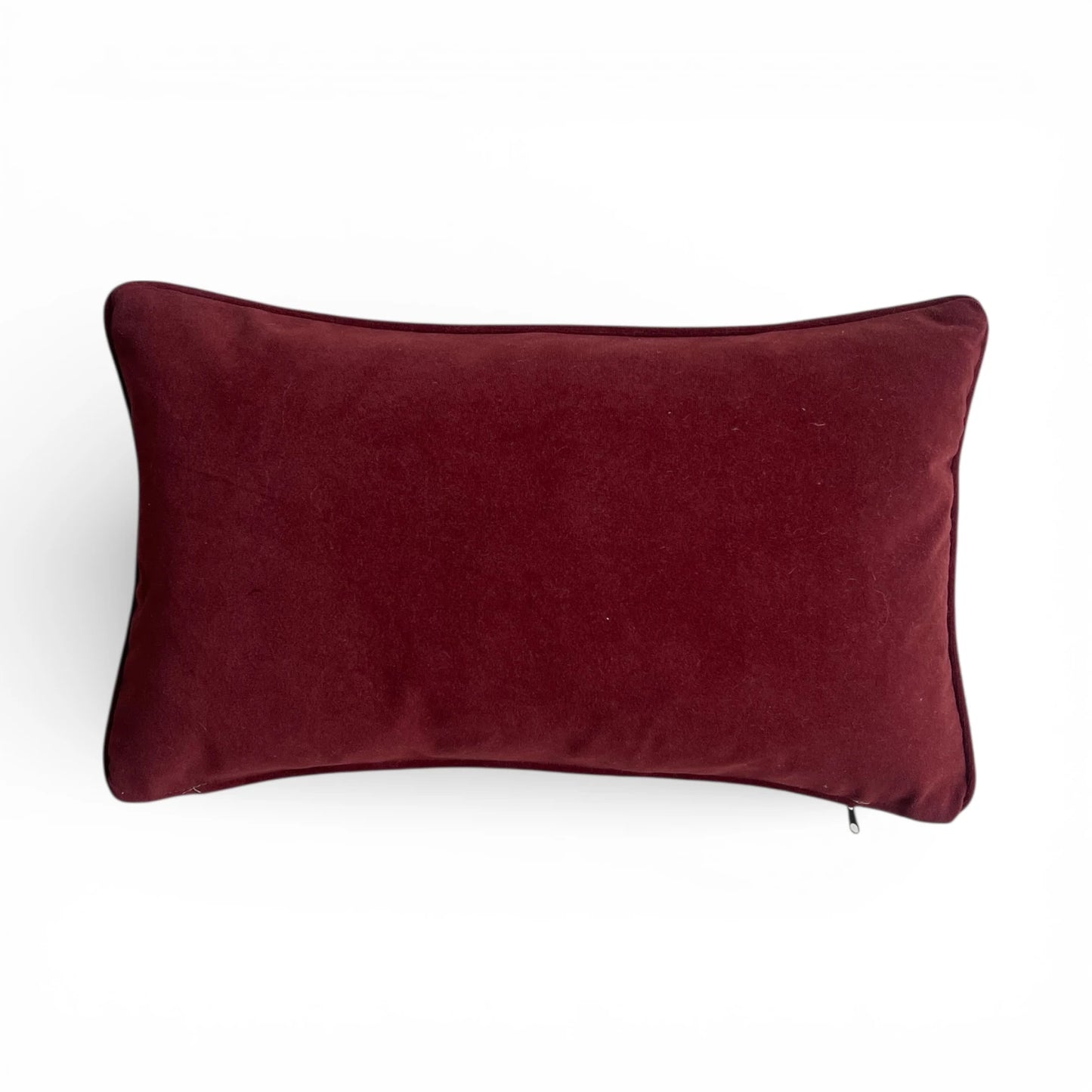 ATELIER - Velvet Bordo Şönil Dekoratifl Yastık Kılıfı | Bel Kırlenti Flora1001