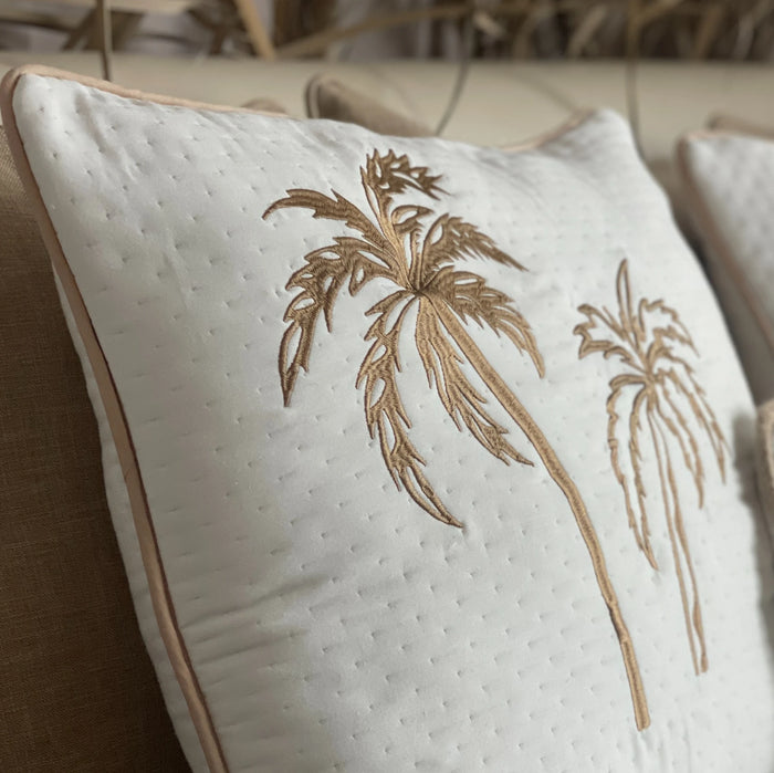 TROPICAL - Twin Palms Yatak Örtüsü | Krem