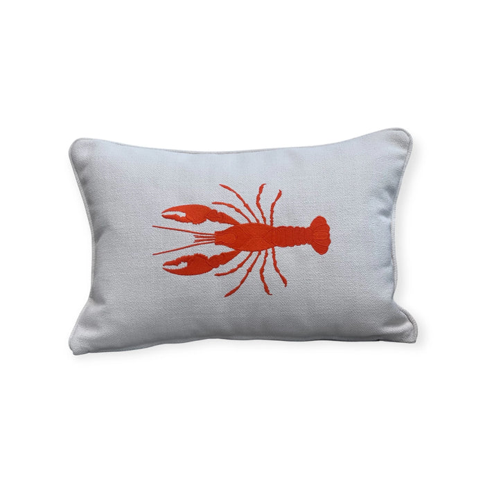 RIVIERA - Lobster Turuncu Renk Nakışlı  Dekoratif Yastık Kılıfı | İstakoz Bel Kırlenti