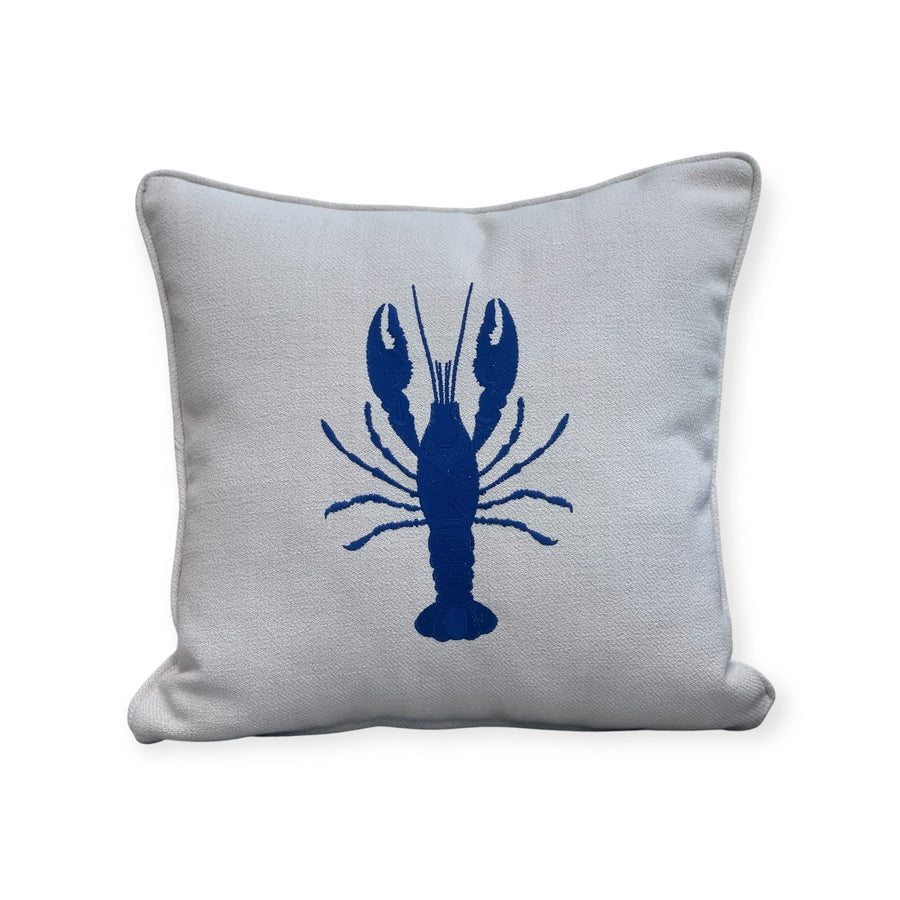 RIVIERA - Lobster Lacivert Renk Nakışlı Dekoratif Yastık Kılıfı | İstakoz Kırlenti