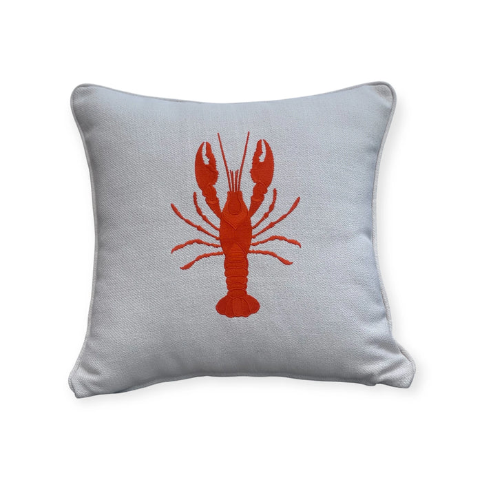 RIVIERA - Lobster Turuncu Renk Nakışlı Dekoratif Yastık Kılıfı | İstakoz Kırlenti