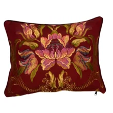 Bordo Çiçek Nakışlı Yastık Kılıfı 35*45 cm