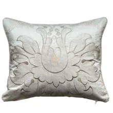 Krem Damsk Desen Nakışlı Yastık Kılıfı 35*50 cm