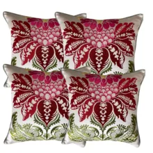 4'lü Pembe Damask Desen Yastık Kılıfı Seti 43*43 cm