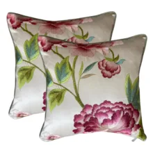 Pembe Şakayık 2'li Kırlent Kılıfı 43*43 cm