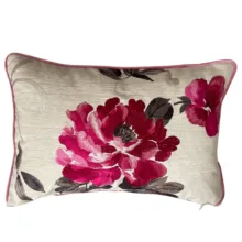 Pembe Şakayık nakışlı kırlent Kılıfı 35*55 cm