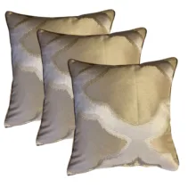 3’lü Bej Kahve Desenli Kırlent Kılıfı 45*45 cm