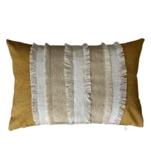 Banana Twist Hardal Bantlı Krem Kırlent Kılıfı 35* 50 cm