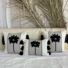 Black Palm Kırlent Kılıfı