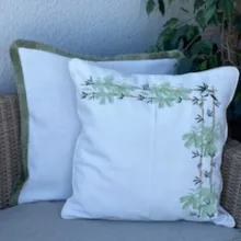 Bambu Nakışlı Kırlent Kılıfı