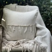 Sand Keten Deniz Kabuklu Kırlent Kılıfı