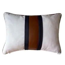 Marine Collection 35*50 cm Beyaz Zemin Bantlı Kırlent Kılıfı