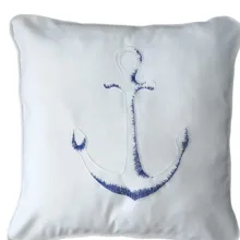 Marine Collection Çıpa Nakışlı Kırlent Kılıfı