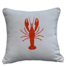 Marine Turuncu Renk Istakoz Nakışlı Yastık Kılıfı 45 *45 cm Deniz