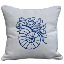 Marine Salyangoz Ahtapot Nakışlı Kırlent Kılıfı 45 *45 cm Deniz