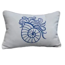 Marine Salyangoz Ahtapot Nakışlı Lacivert Kırlent Kılıfı 35 *50 cm Deniz