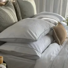 Mia Biyeli Çift Kişilik Nevresim Takımı Biyeli Beyaz Kumaş 200*220 cm %100 Pamuk Saten